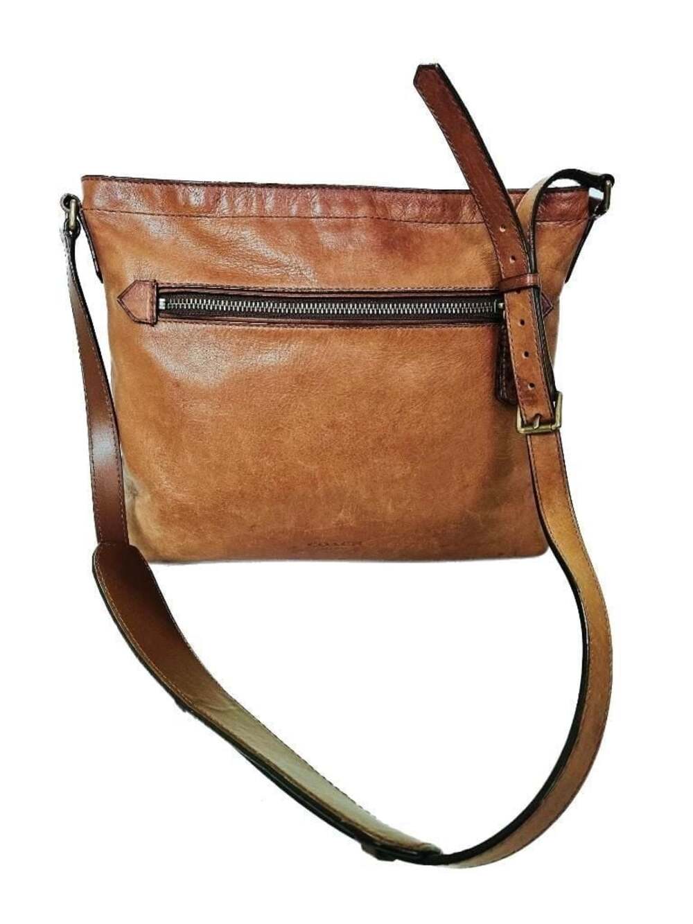 Vintage Coach Bleecker Brown Leather Large Courier Crossbody Bag 71366